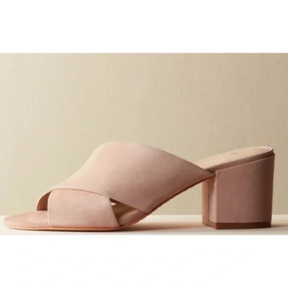 Marc Fisher Rinna Crisscross Slides In Blush Sued… - image 2